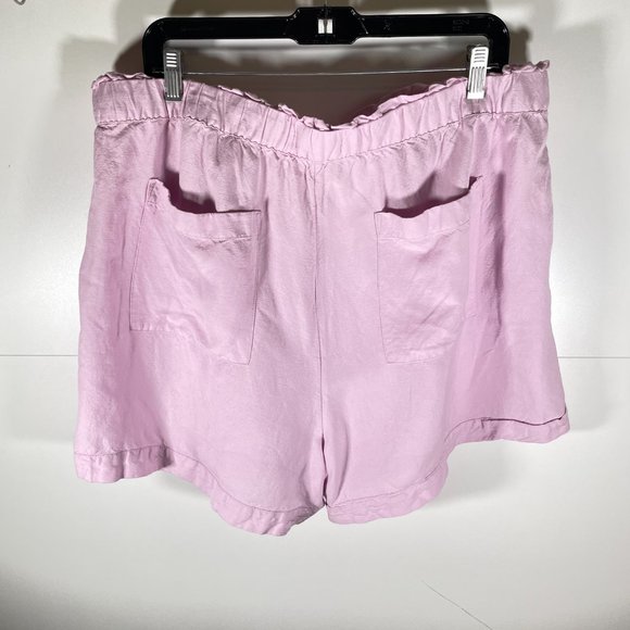 Loft Lavender Linen Drawstring High Rise Shorts - Picture 3 of 9